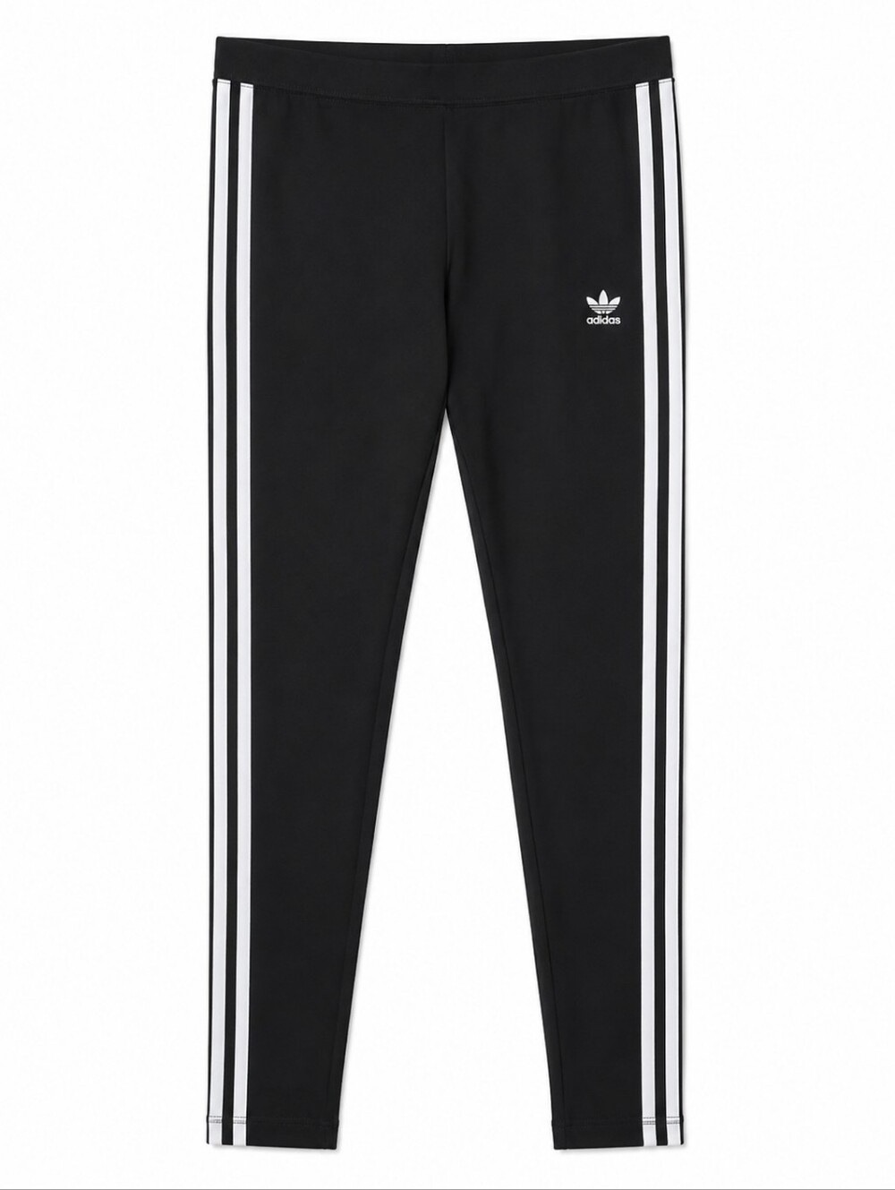 Adidas Womens's Black Cotton Leggings with White Stripes XL